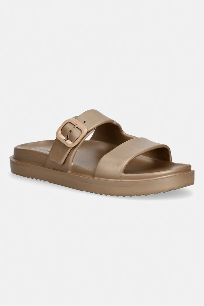 Tommy Hilfiger Kadın Terlik TH DOUBLE STRAP SANDAL PEARL
