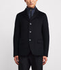 Navy Cashmere Insert-Detail Blazer