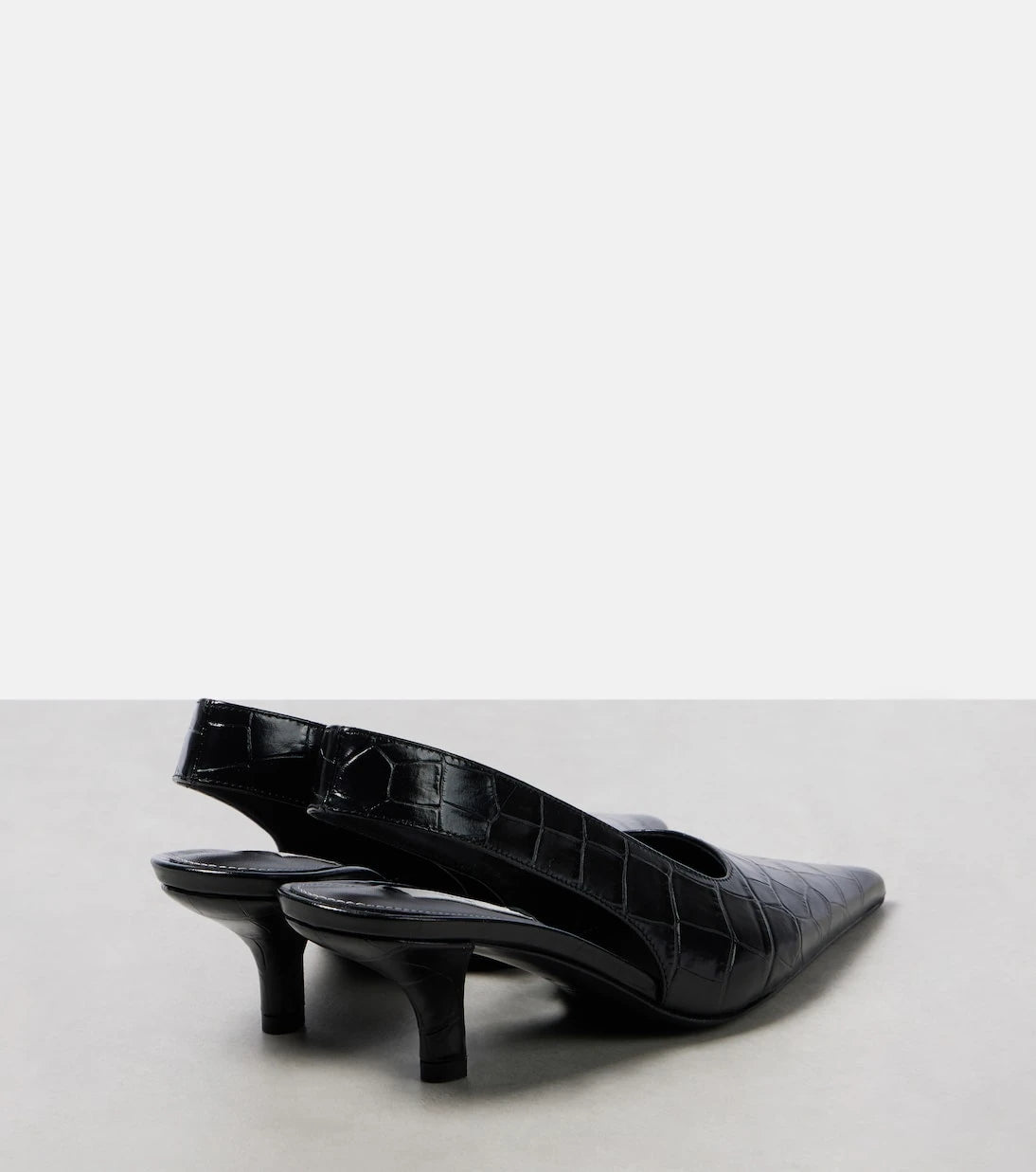 Toteme - Croc-effect leather slingback pumps