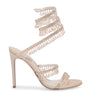 René Caovilla Nude Embellished Chandelier Sandals 105