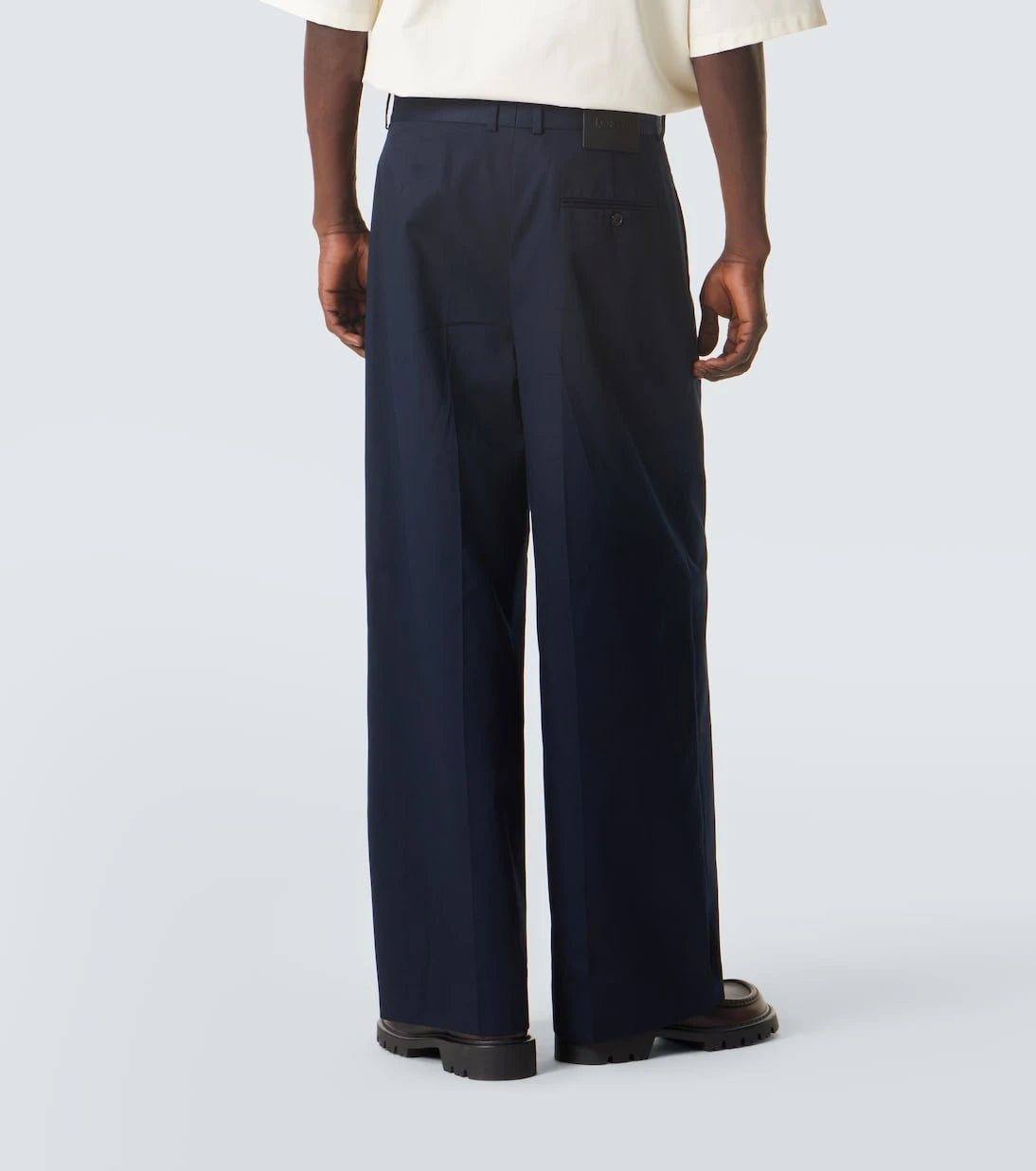 Loewe - Pleated cotton gabardine wide-leg pants