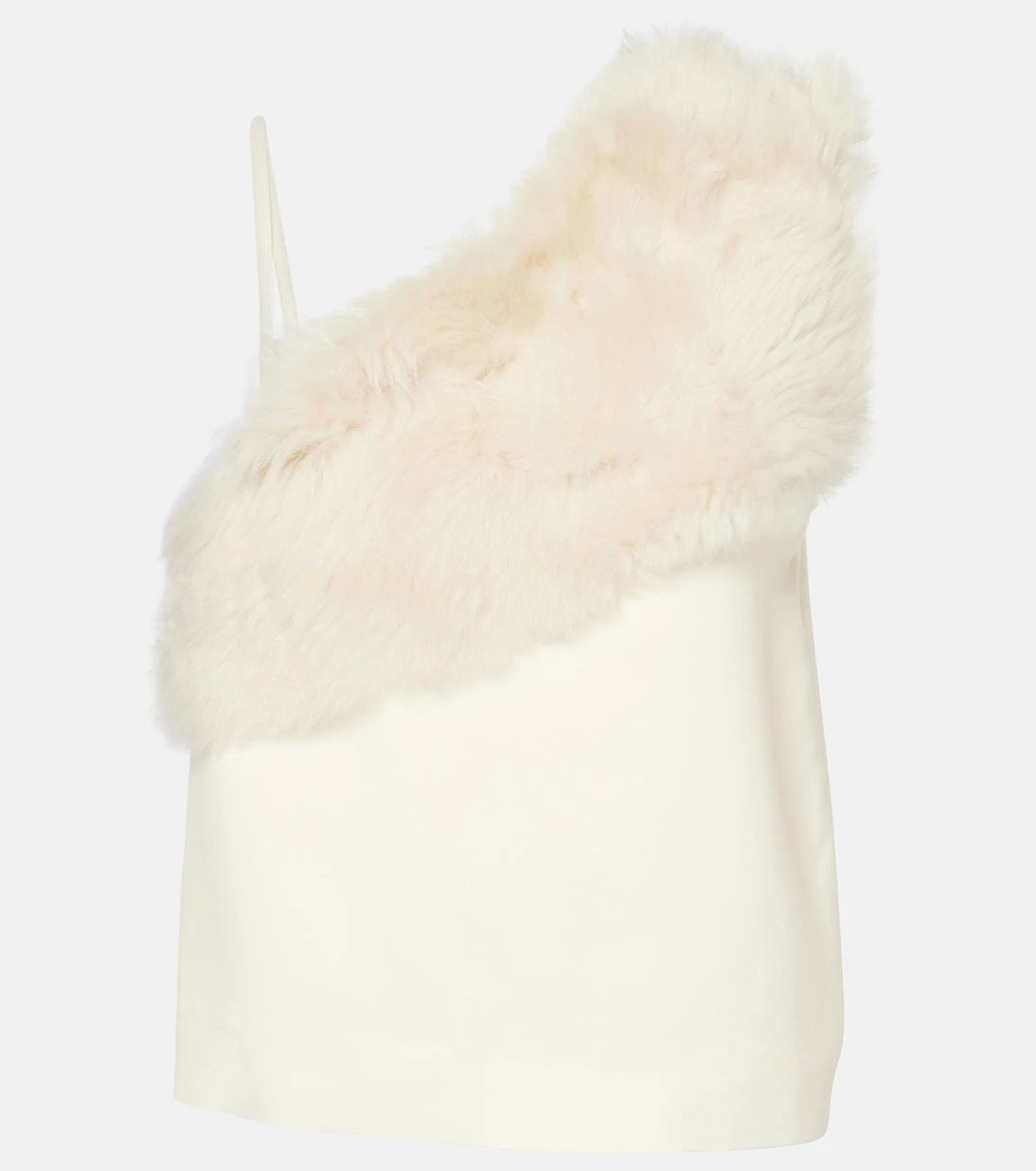 Toteme - Shearling-trimmed cady top
