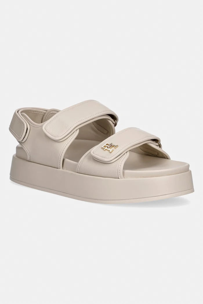Tommy Hilfiger Kadın Platform Deri Sandalet LEATHER SPORTY PLATFORM SANDAL