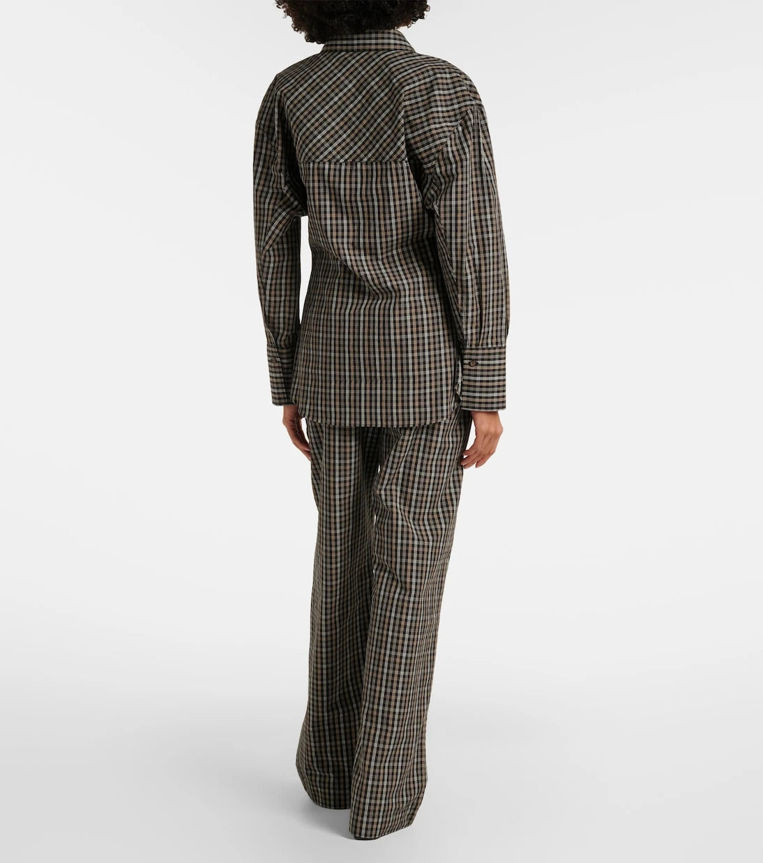 Róhe - Checked cotton wide-leg pants