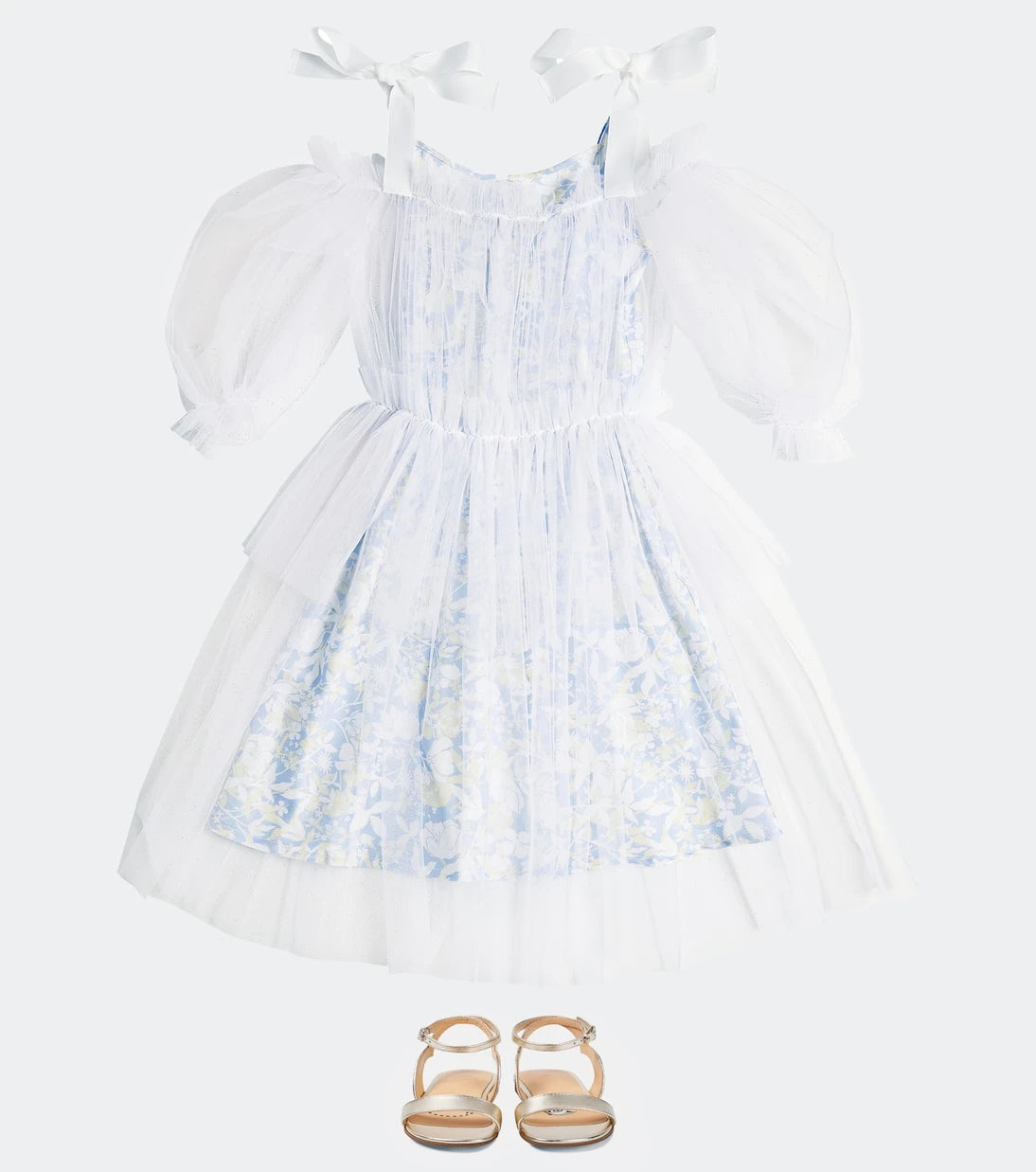Paade Mode - Ruched floral cotton-lined tulle dress