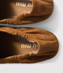 Brown Suede Ruches Loafers
