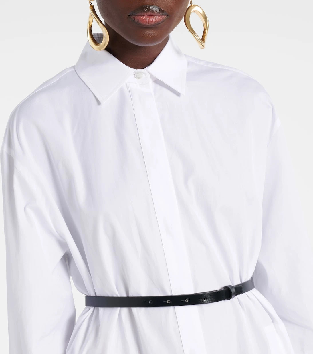 Max Mara - Belted cotton poplin shirt dress