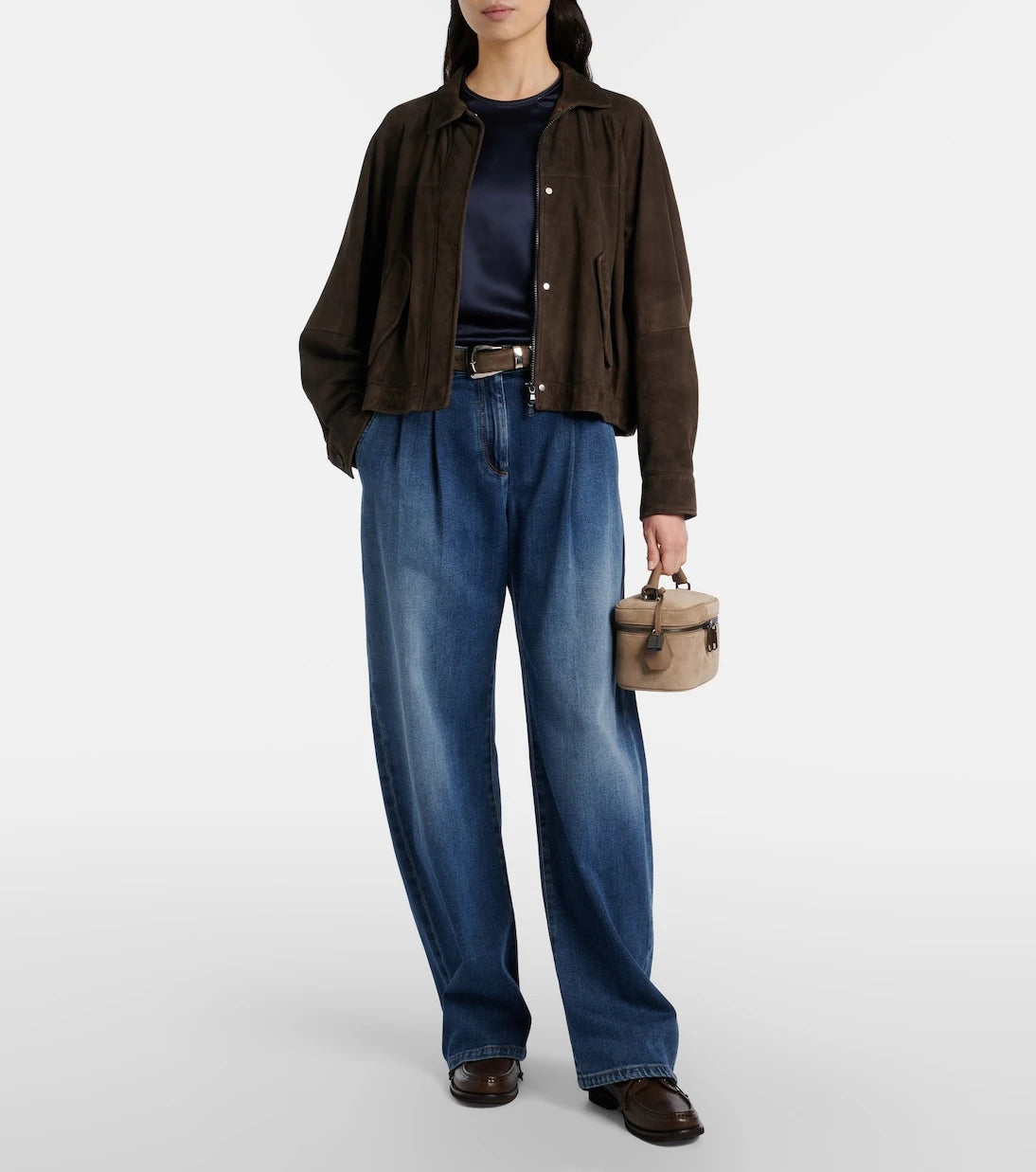 Brunello Cucinelli - جينز بقصة أرجل واسعة وخصر متوسط الارتفاع