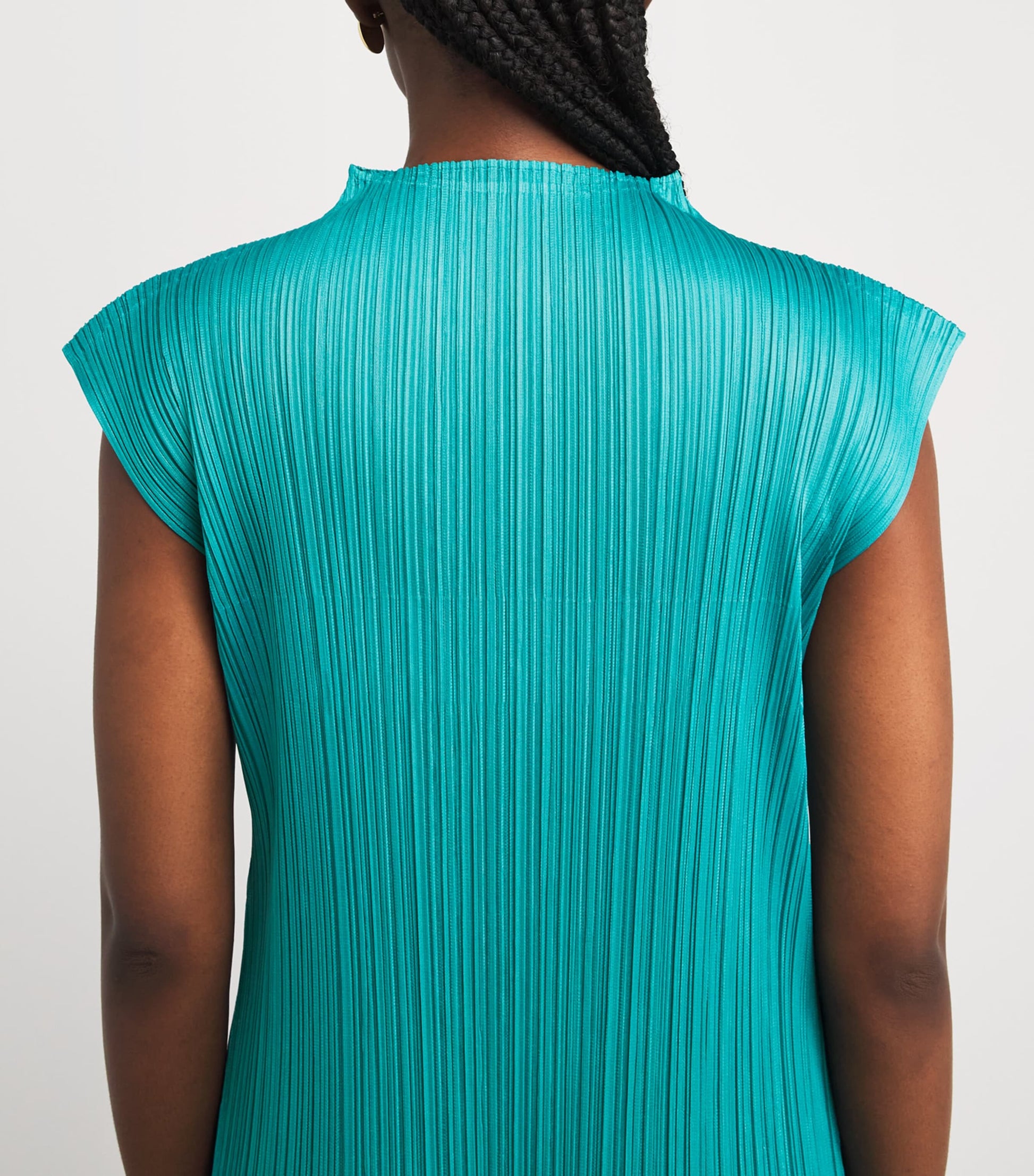 Pleats Please Issey Miyake Green Monthly Colors June Midi Dress