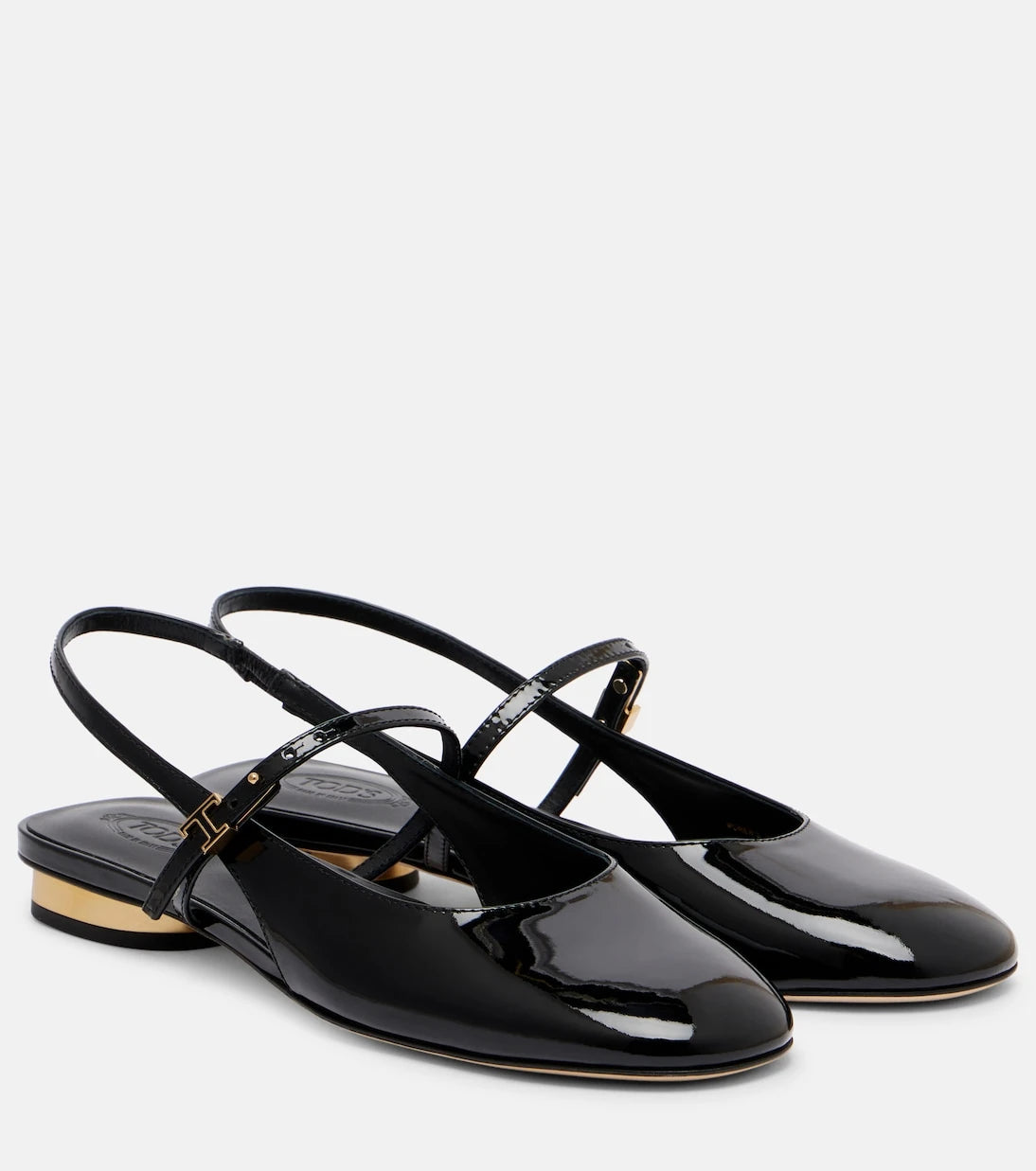Tod's - Patent leather slingback flats