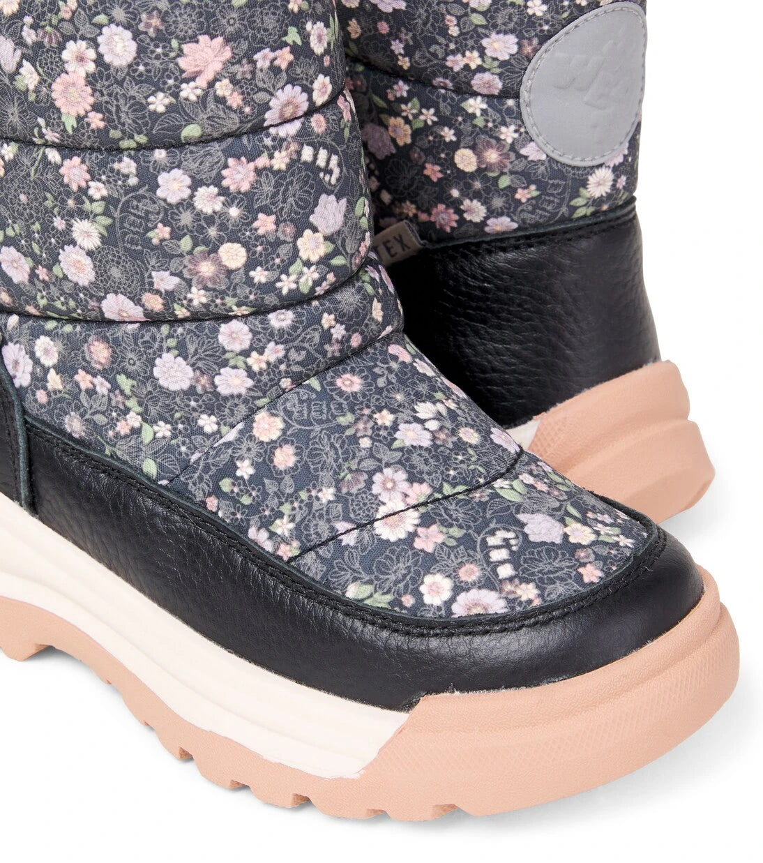 Wheat - Delaney Tex floral leather-trimmed boots