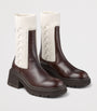 Tamia 70 Leather and Knit Boots