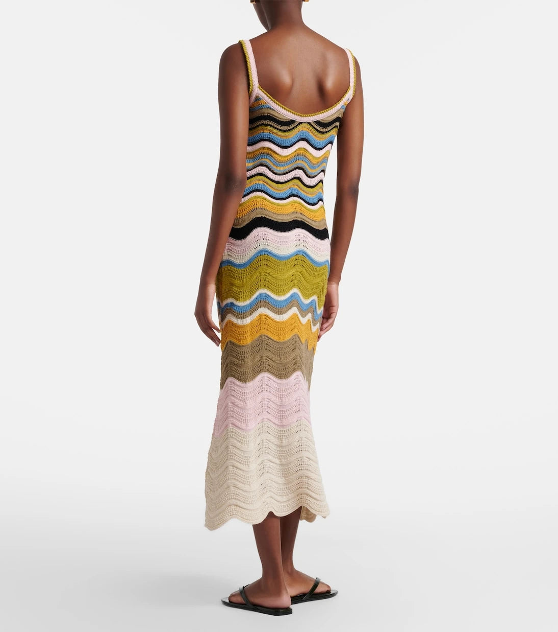 La DoubleJ - Chevron crochet cotton midi dress