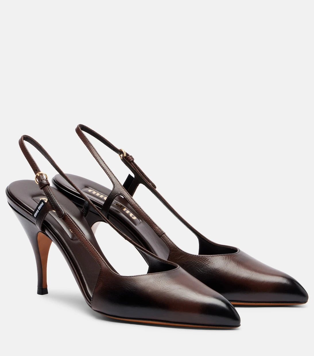 Miu Miu - Leather slingback pumps
