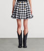 Black Tweed Pleated Mini Skirt