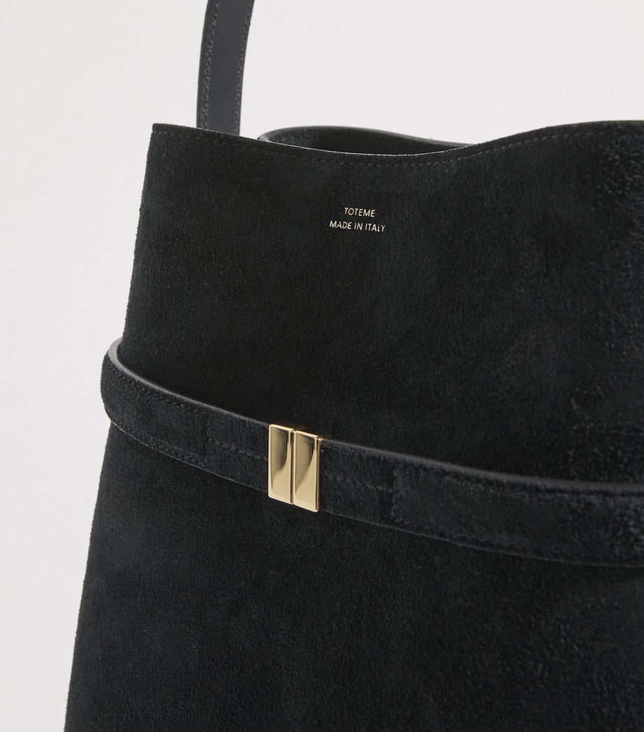Toteme Black Suede Bucket Shoulder Bag
