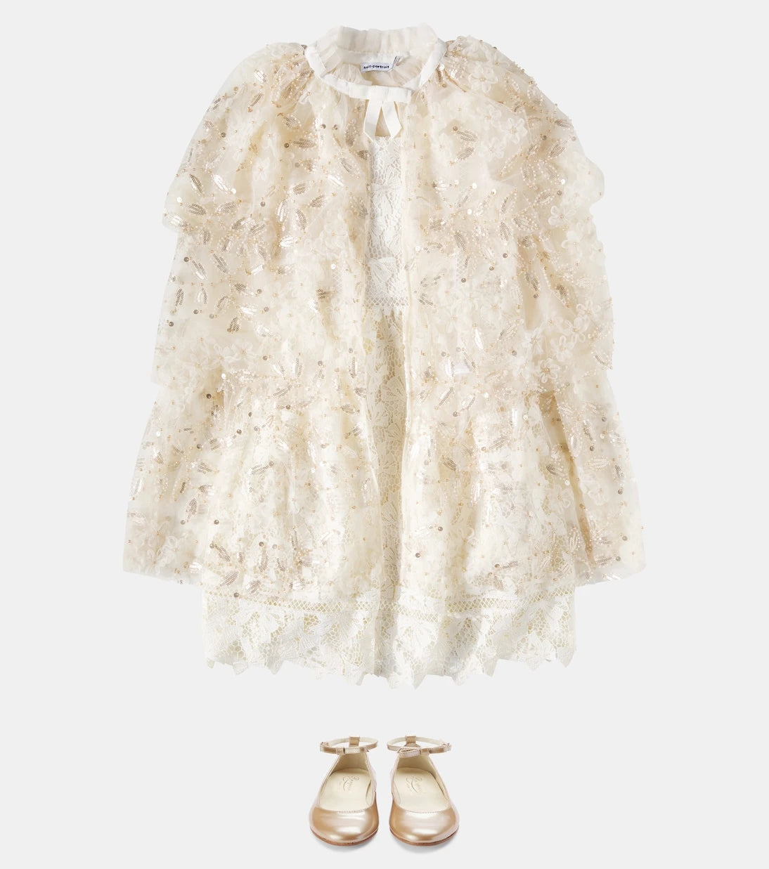 Self-Portrait Kids - Bow lace dress