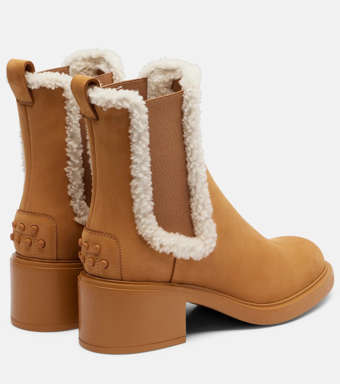 Tod's - Shearling-trimmed suede Chelsea boots