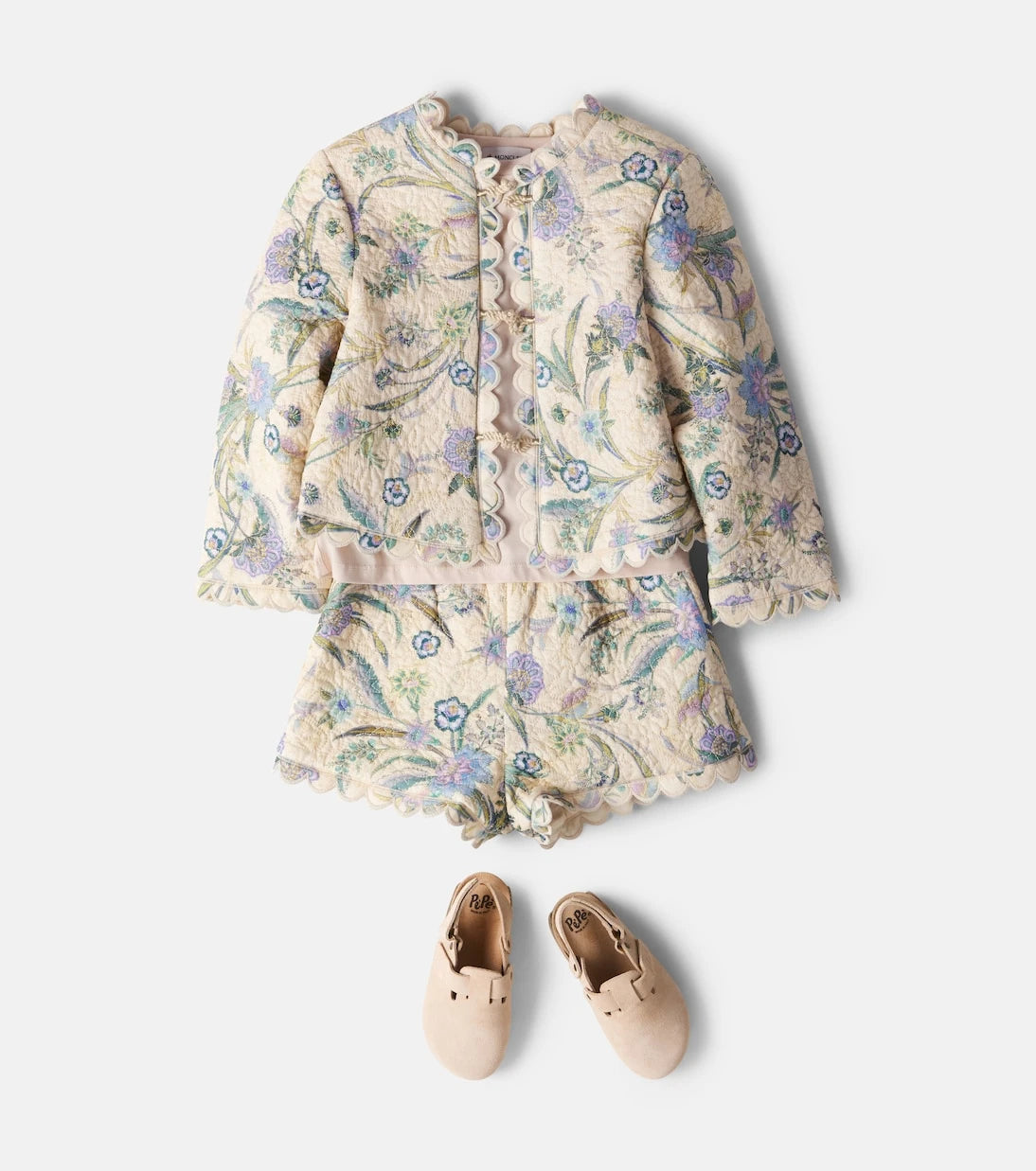 Zimmermann Kids - Indra floral scalloped cotton jacket