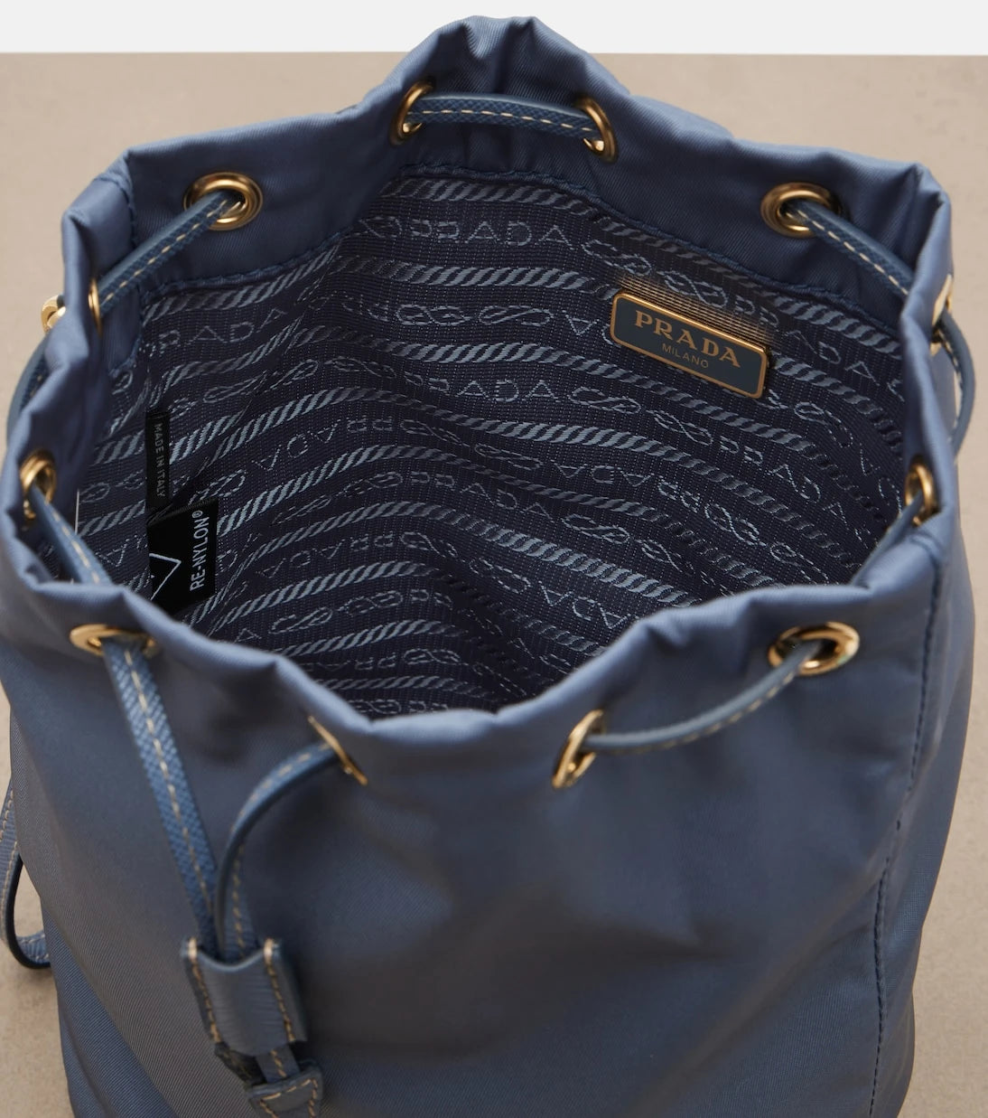 Prada - Re-Nylon leather-trimmed pouch