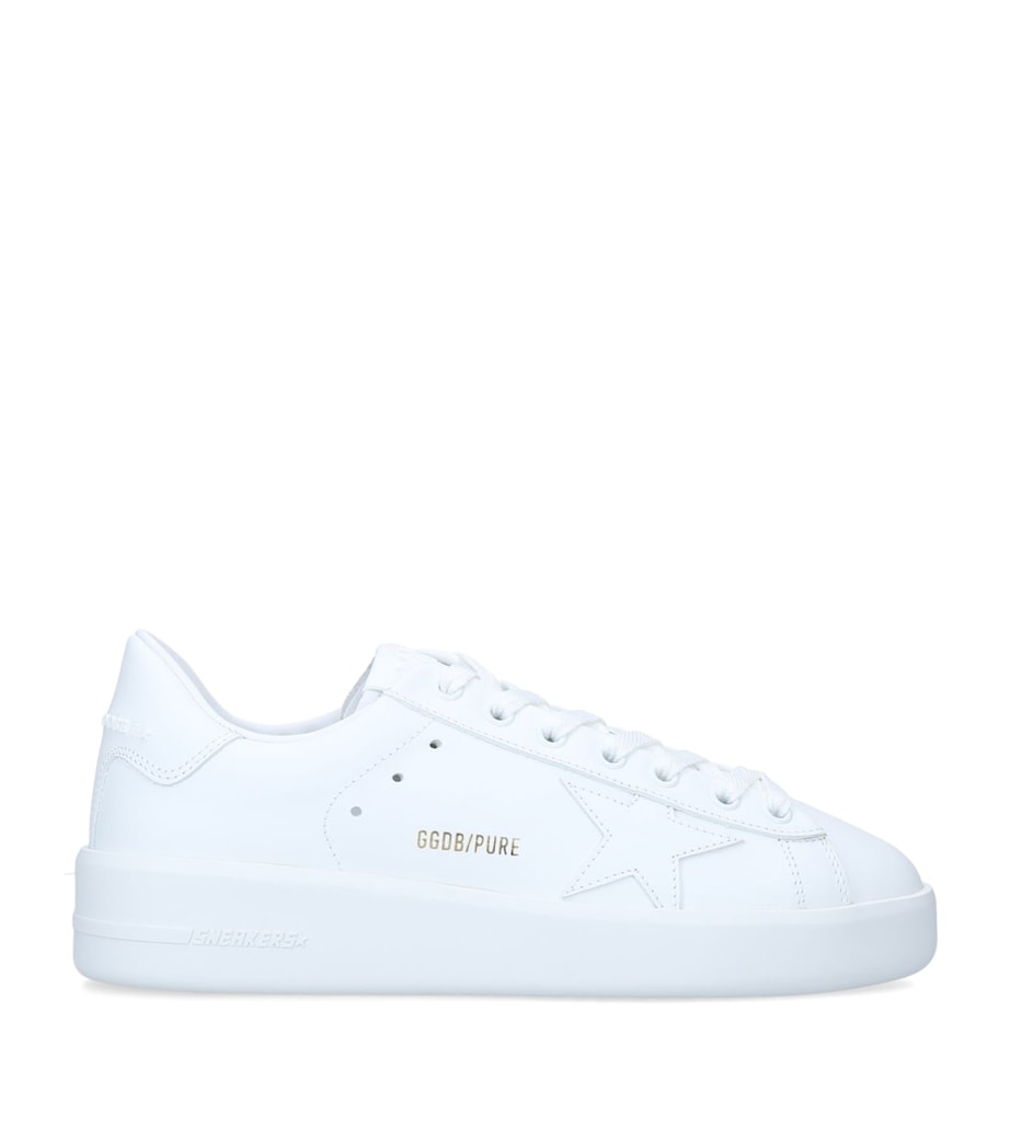 Golden Goose White Vegan Leather Purestar Sneakers