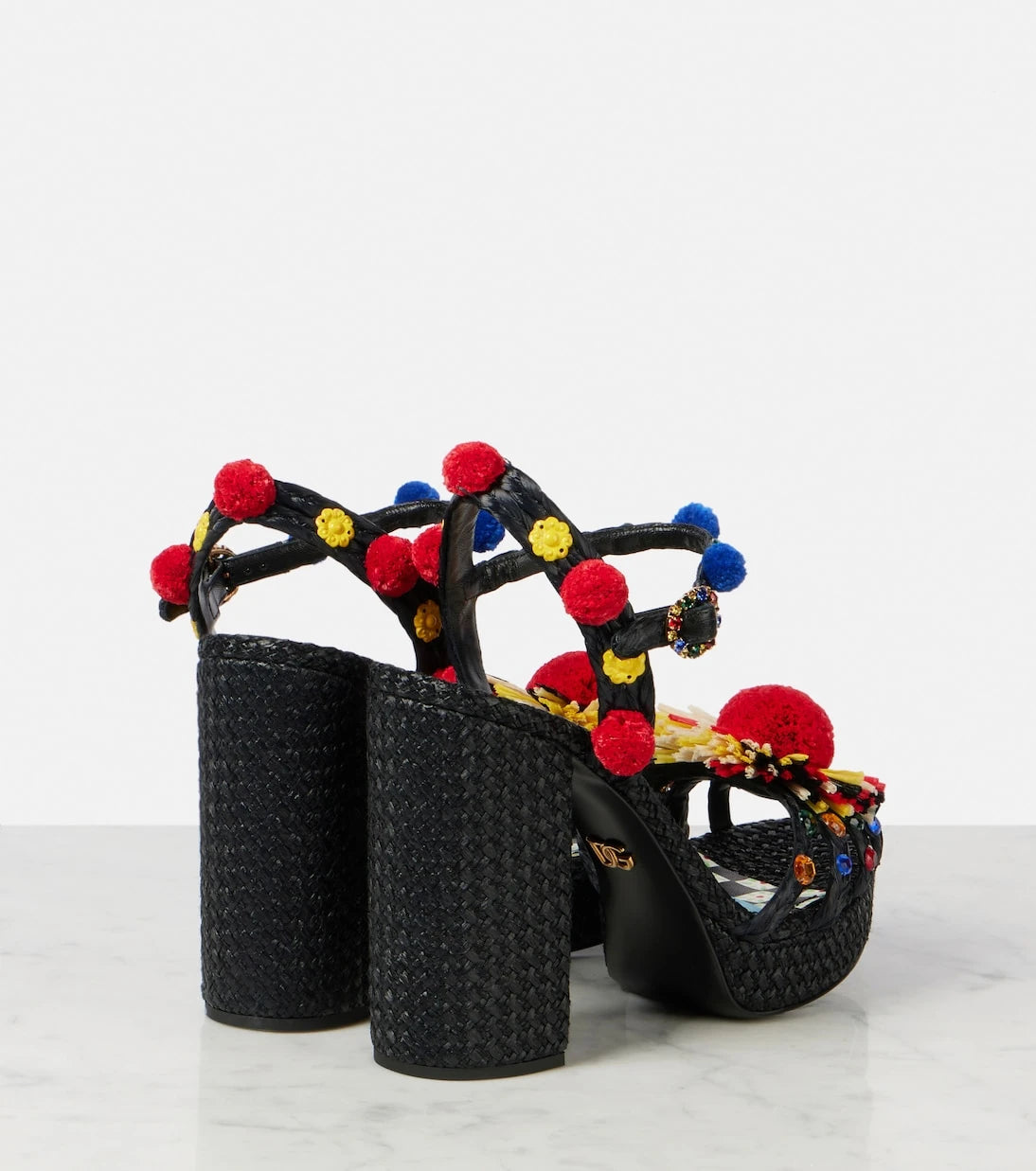 Dolce&Gabbana - 105 embellished raffia sandals