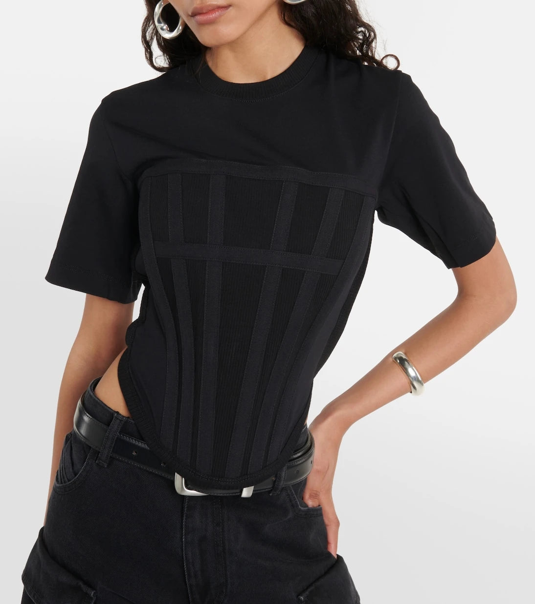 Dion Lee - Corset cotton jersey T-shirt