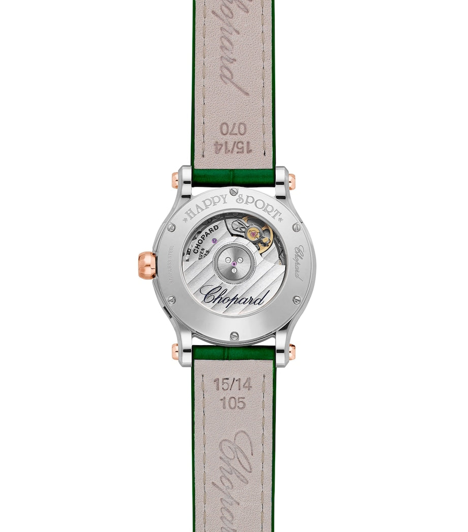 Rose Gold, Steel and Diamond Happy Sport Watch 30mm