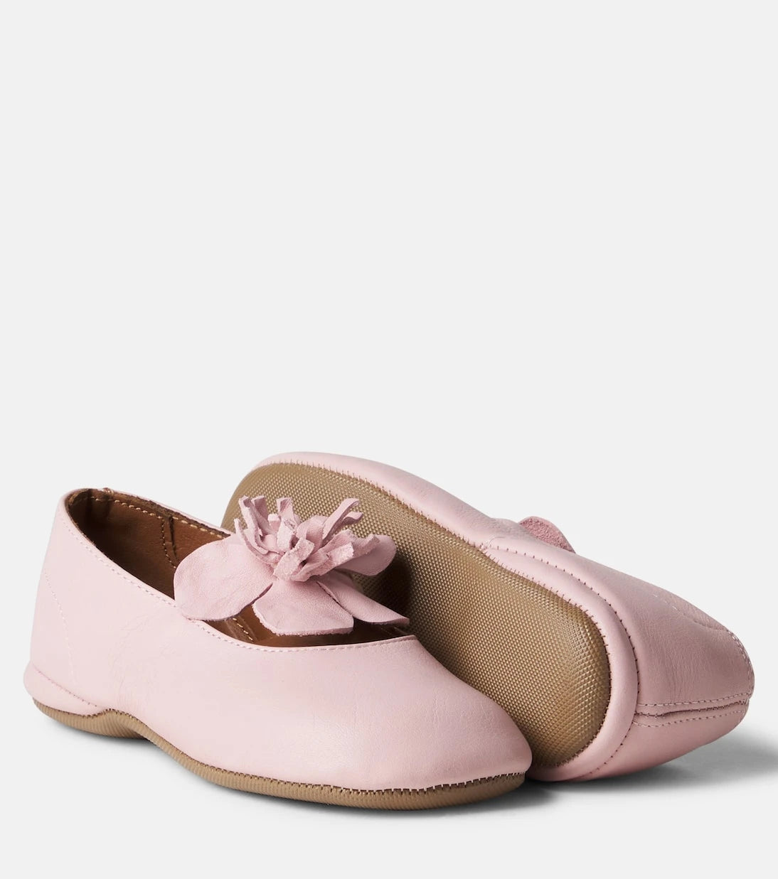 PèPè - Bow-detail leather ballet flats