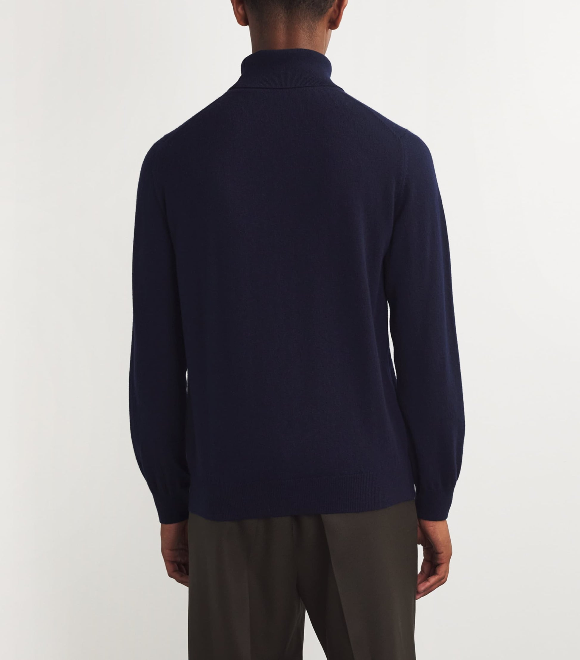 Navy Cashmere Rollneck Sweater