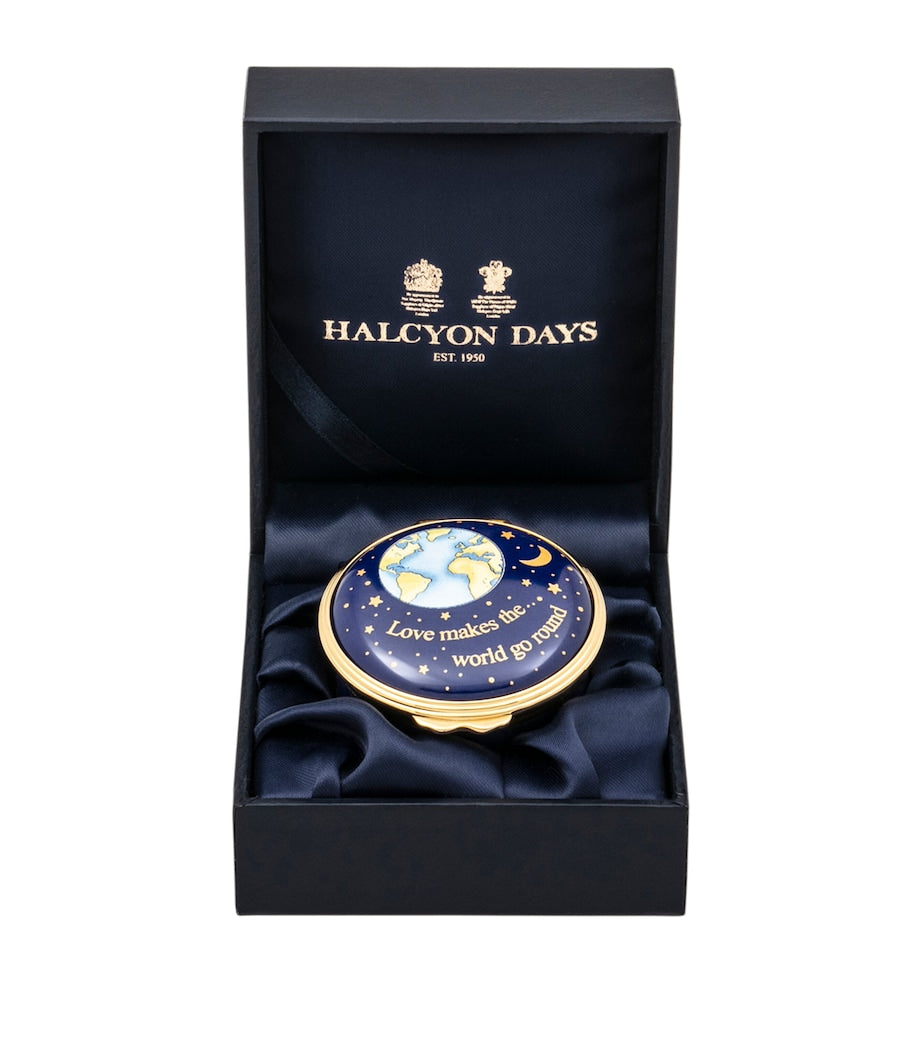 Halcyon Days Enamel Love Makes The World Go Round Box
