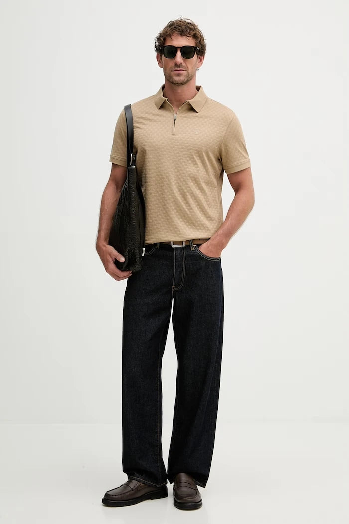 Barbour тениска с яка мъжка памучна Hockham