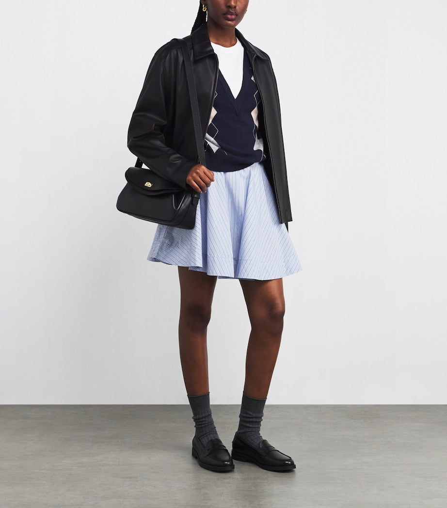 Wool-Cashmere Layered Sweater NAVY BLUE