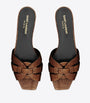 Brown Leather Tribute Slippers