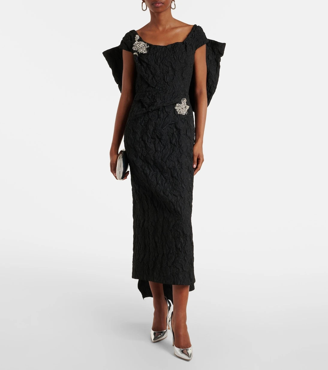 Erdem - Embroidered cloque jacquard gown