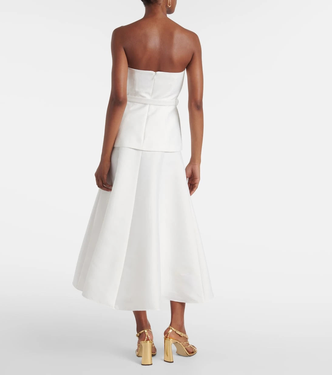 Self-Portrait - Bridal strapless taffeta midi dress