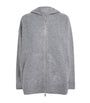 Max Mara Grey Wool-Blend Zip-Up Hoodie