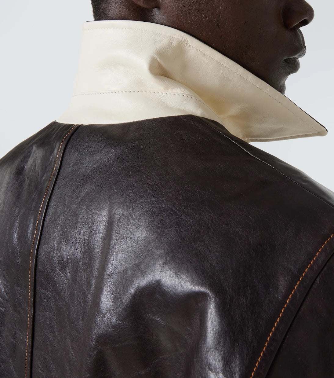 Wales Bonner - Prince leather varsity jacket