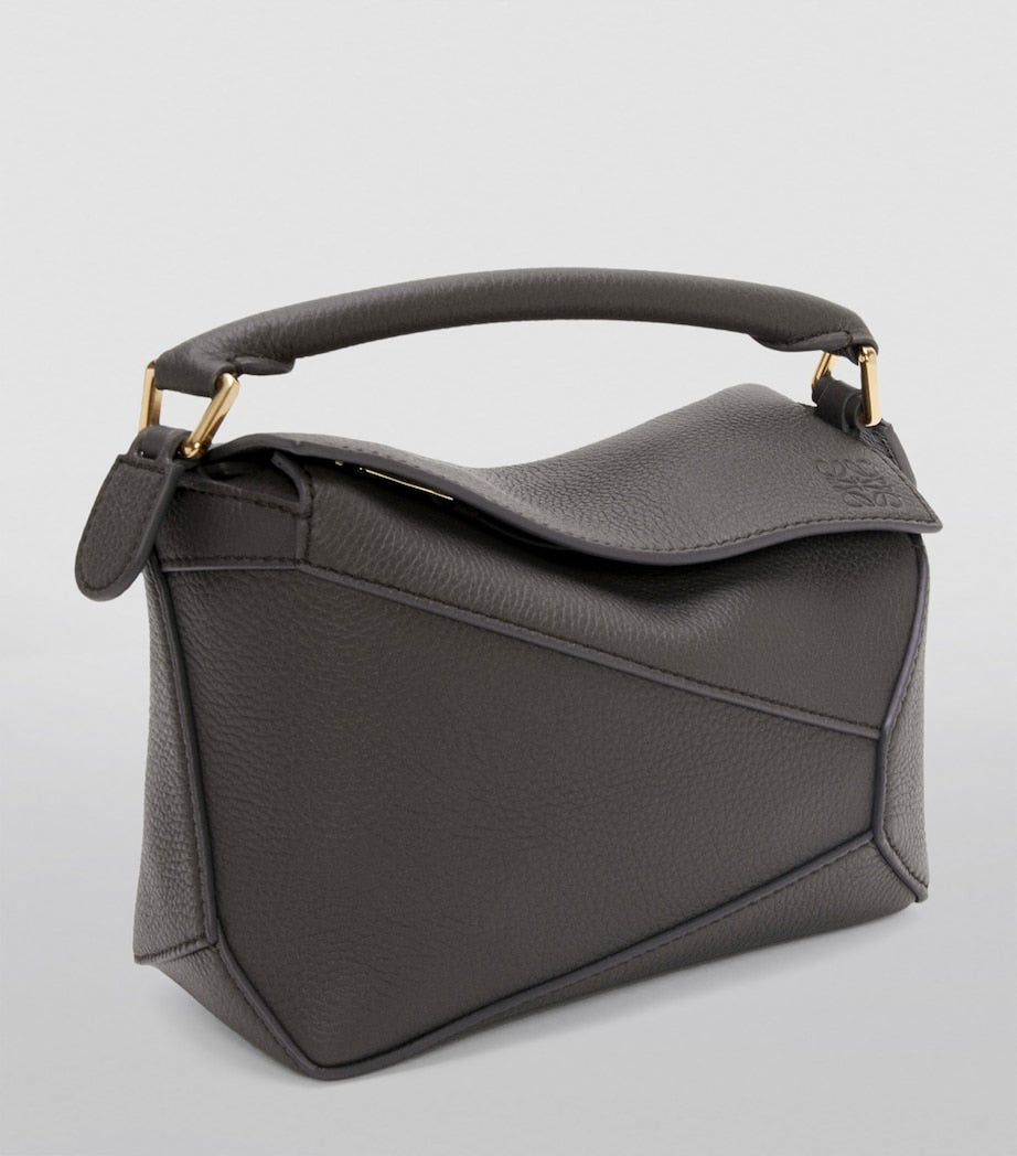 LOEWE Grey Mini Leather Puzzle Edge Top-Handle Bag