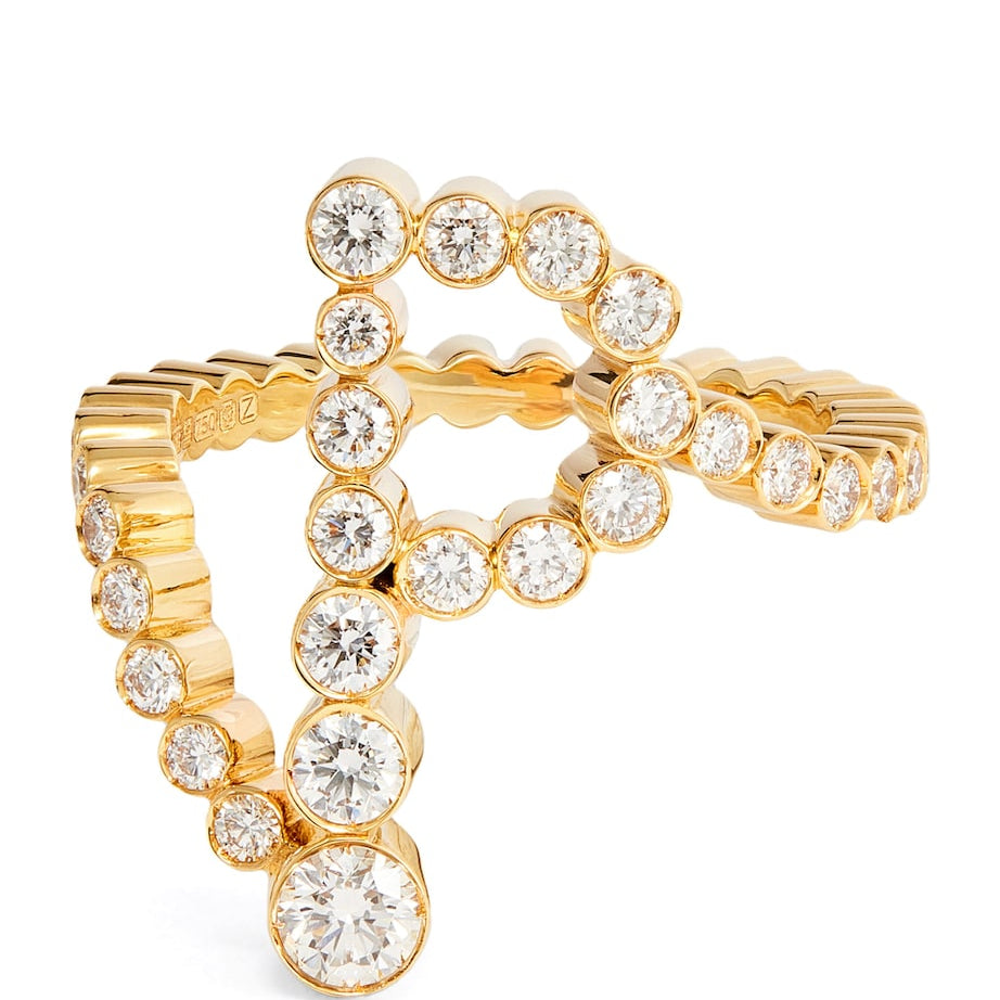 Yellow Gold and Diamond Ensemble ‘P’ Ring