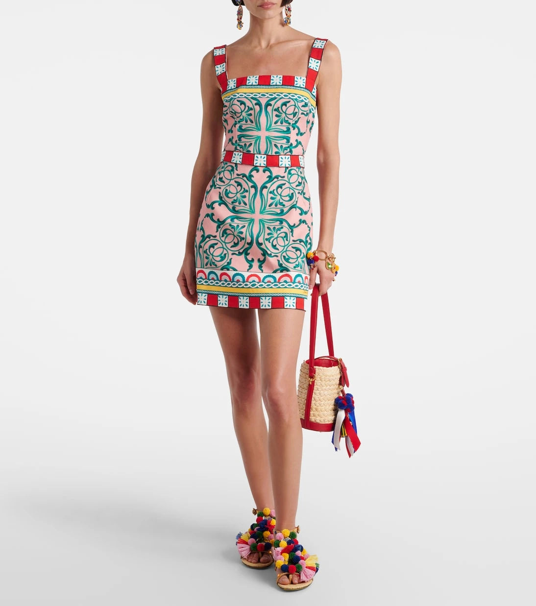 Dolce&Gabbana - Embellished raffia sandals