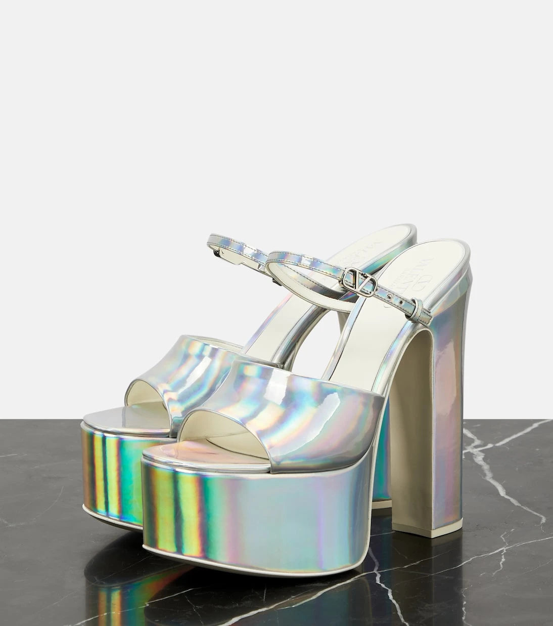 Valentino Garavani - VLogo holographic platform sandals
