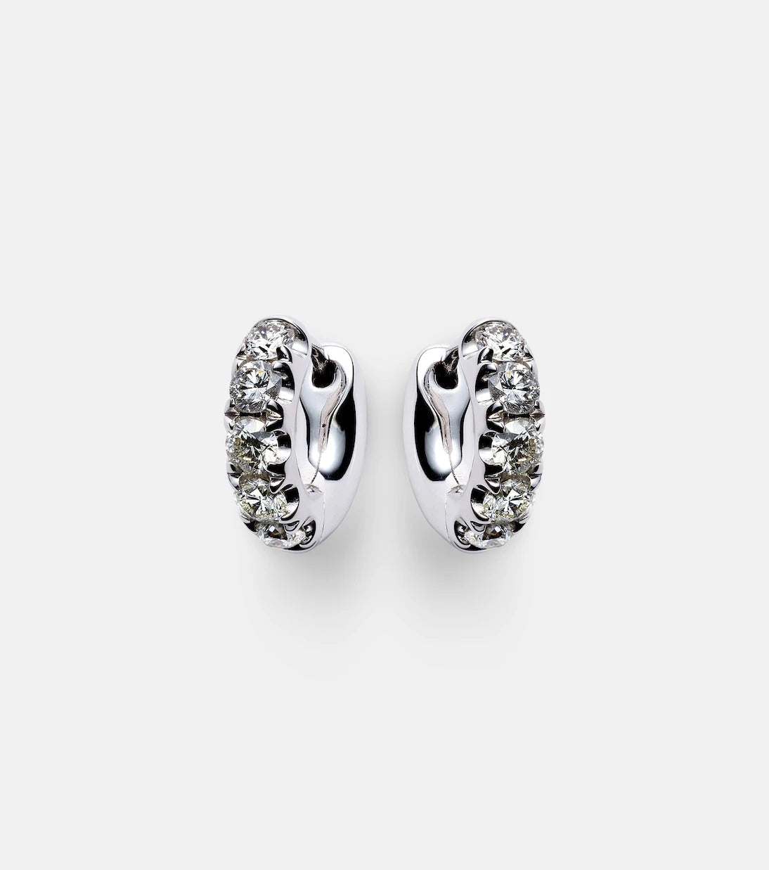 Roxanne First - Super Duper 14kt white gold hoop earrings with diamonds