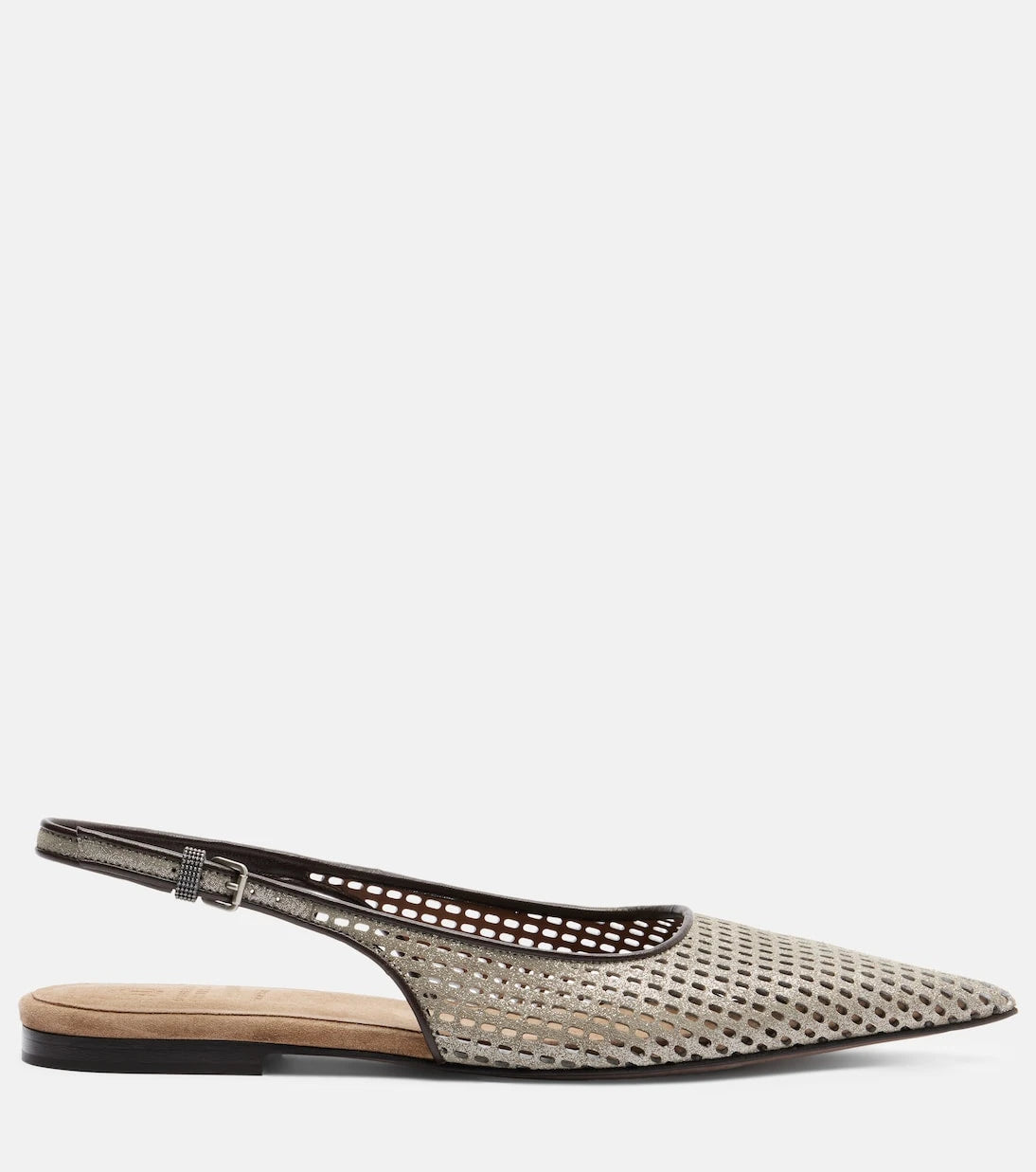 Brunello Cucinelli - Monili leather slingback ballet flats