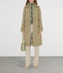Beige Gabardine Long Trench Coat