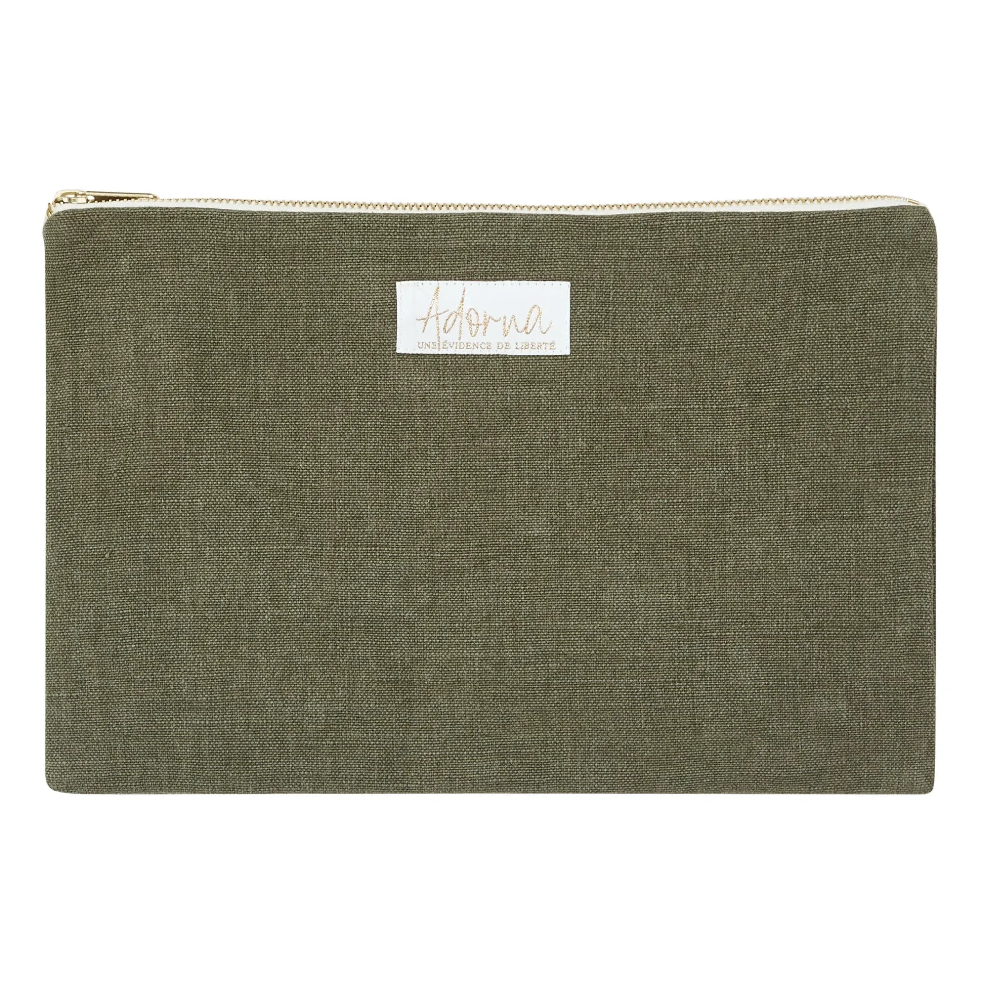 Adorna - Julie Linen clutch bag | Khaki