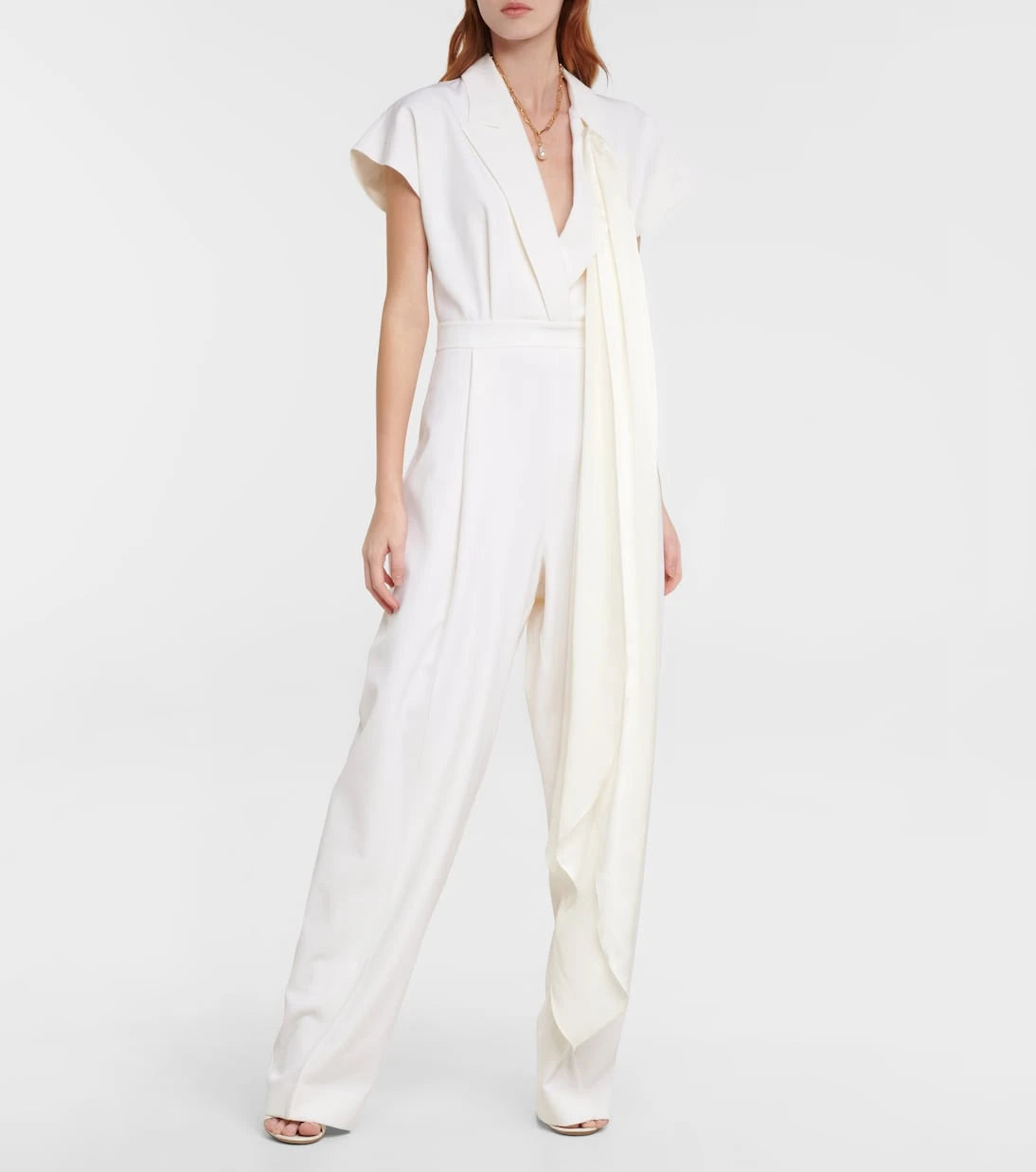 Roksanda - Bridal cape-detail wool jumpsuit