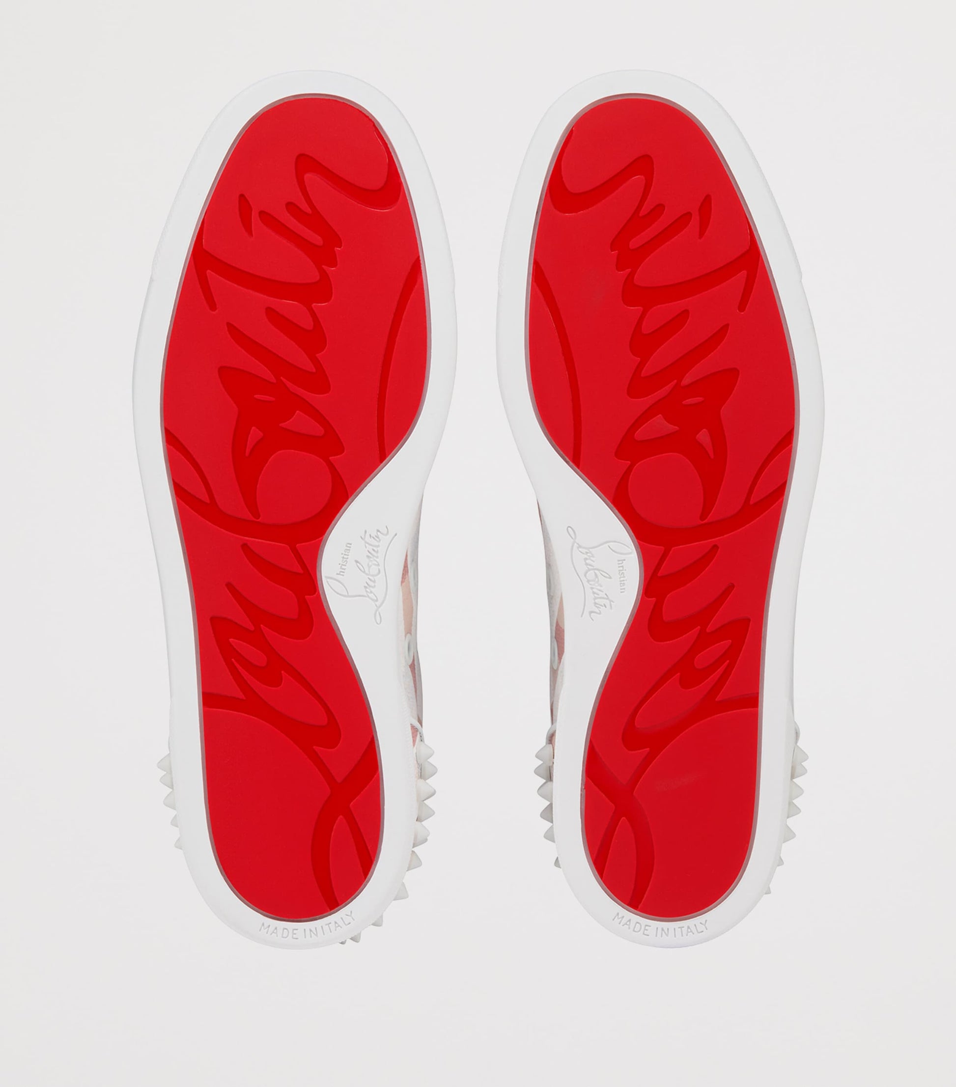 Red Louise Junior Spikes Cotton-Leather Sneakers