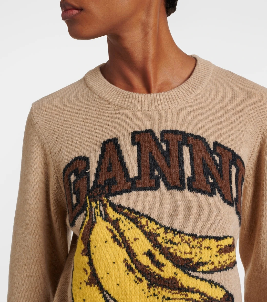 Ganni - Logo intarsia sweater