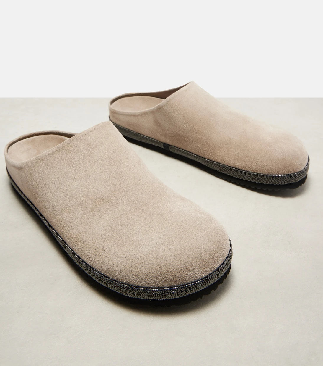 Brunello Cucinelli - Monili suede clogs